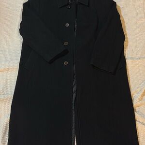 Vintage Wool/Cashmere Blend Black Long Coat